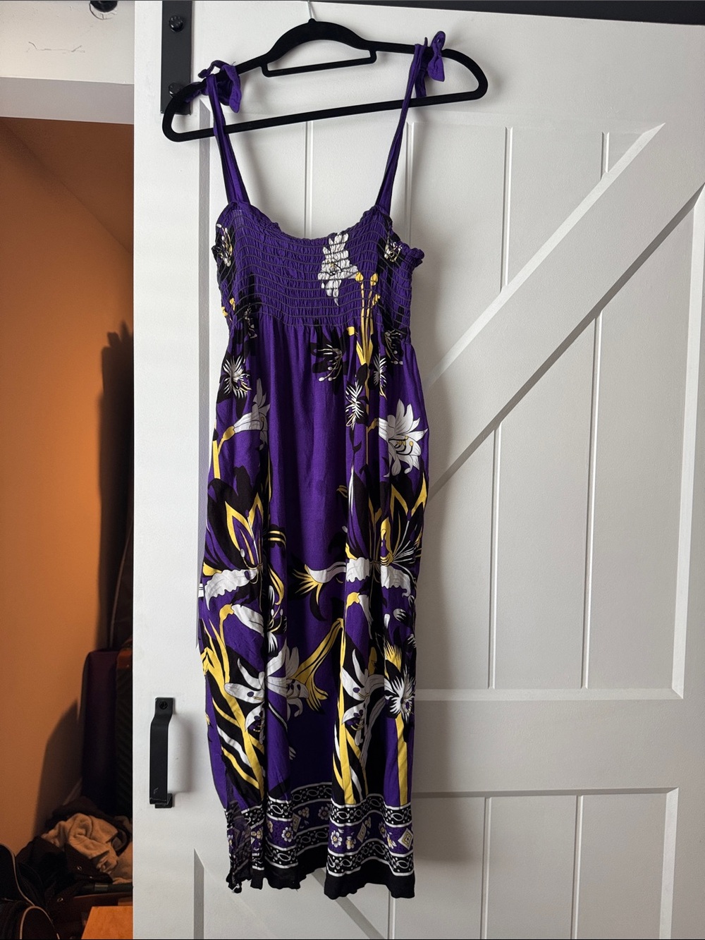 Purple Floral Tie-Shoulder Sundress